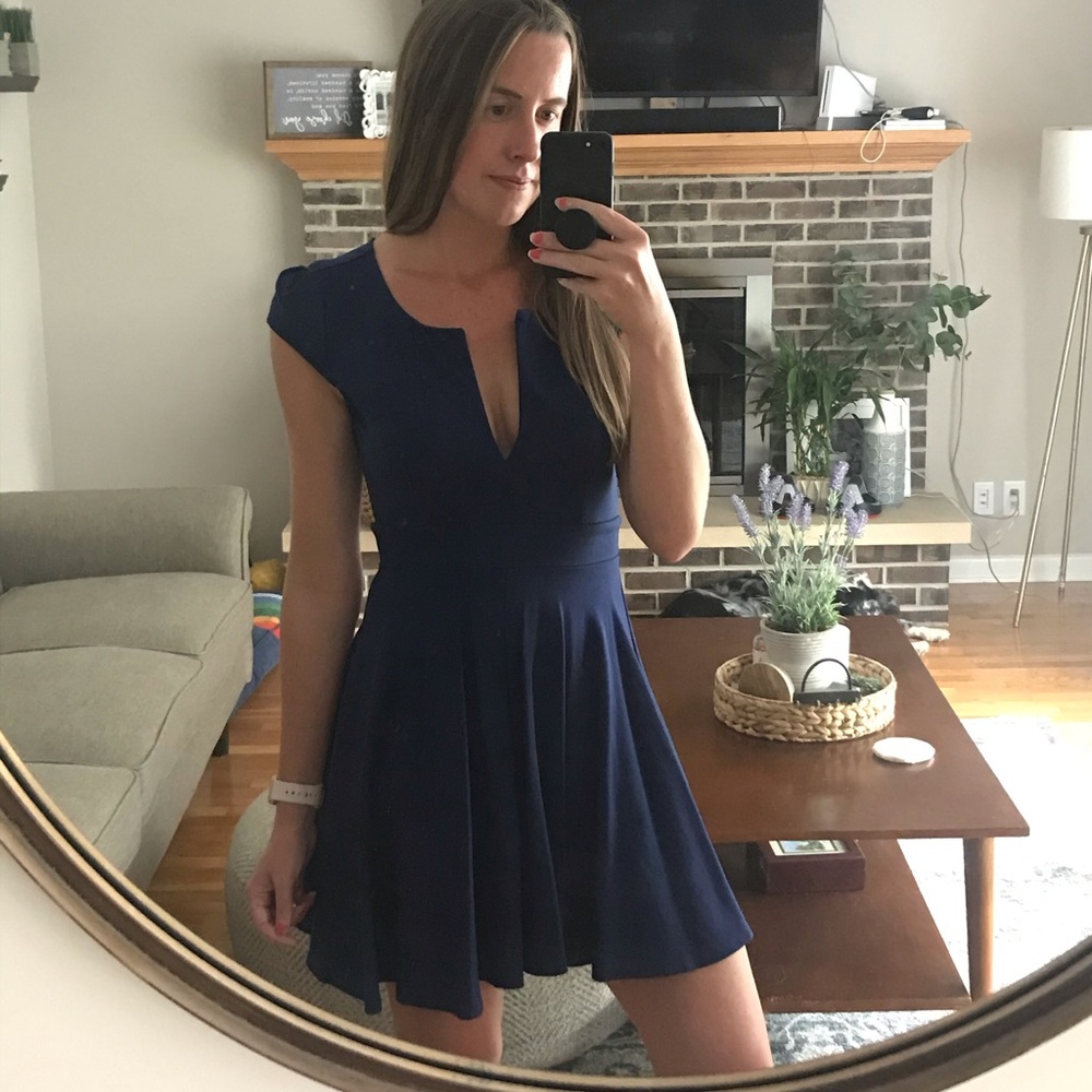 Lulus Navy Skater Dress
